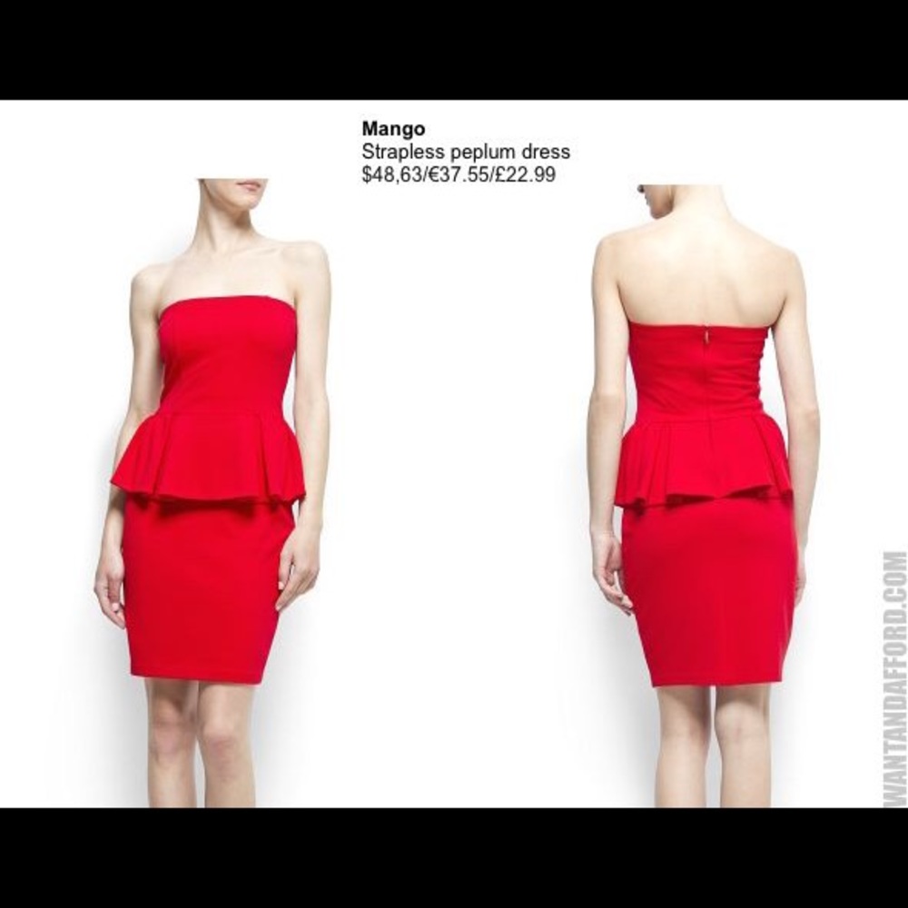 Mango Red Peaplum Dress